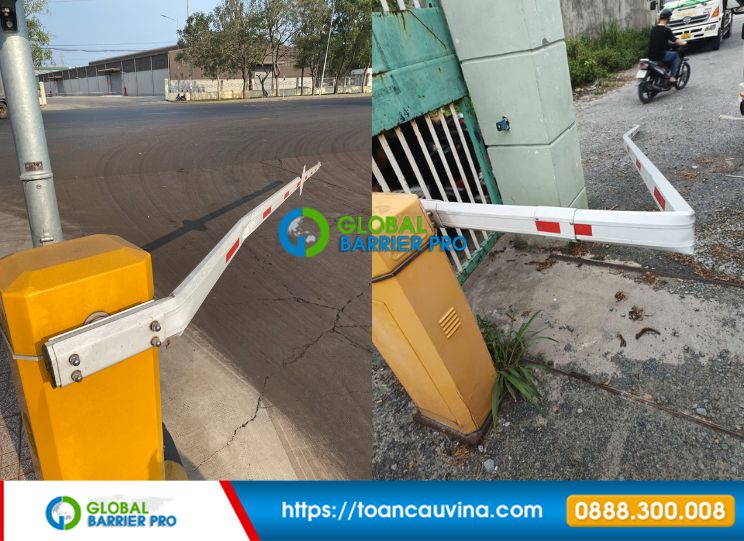 Báo giá thanh chắn nhôm barie theo hãng 18 Thanh chắn barrier bị va chạm gẫy