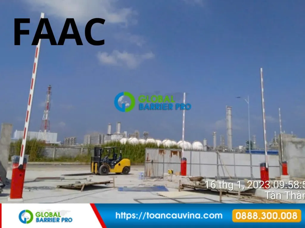 Barrier FAAC 620 Standard chính hãng cho cổng xe ra vào 7 Barrier FAAC 620 Standard lap dat tai cong trinh thuc te