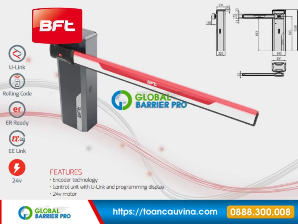Barrier BFT Moovi 60 chính hãng cho làn xe rộng 3 Barrier BFT Moovi 60 hinh anh san pham BFT