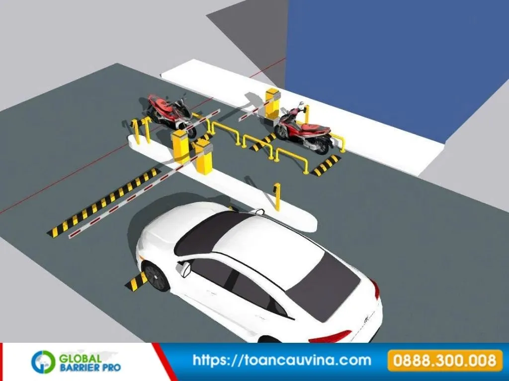 Lắp đặt barie tại Nghệ An: Giải pháp kiểm soát xe ra vào phù hợp từng công trình 31 Lắp đặt barie tại Nghệ An - phối cảnh cổng barie tổng thể phù hợp khu công nghiệp, cơ quan và cổng doanh nghiệp