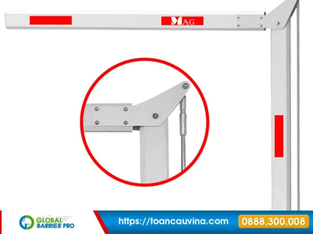 Dịch vụ lắp đặt barrier gập chuyên nghiệp cho mọi công trình 15 Dịch vụ lắp đặt barrier gập chuyên nghiệp cho mọi công trình - chi tiết khớp nối và tay cần barrier gập