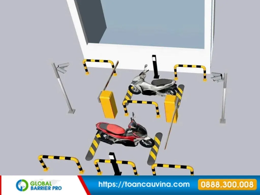 Lắp đặt barie tại Kiên Giang: Giải pháp kiểm soát xe ra vào phù hợp từng công trình 11 Lắp đặt barie tại Kiên Giang - barie tại khu đỗ xe máy phù hợp khu du lịch, bãi xe, khu dân cư và công trình dịch vụ