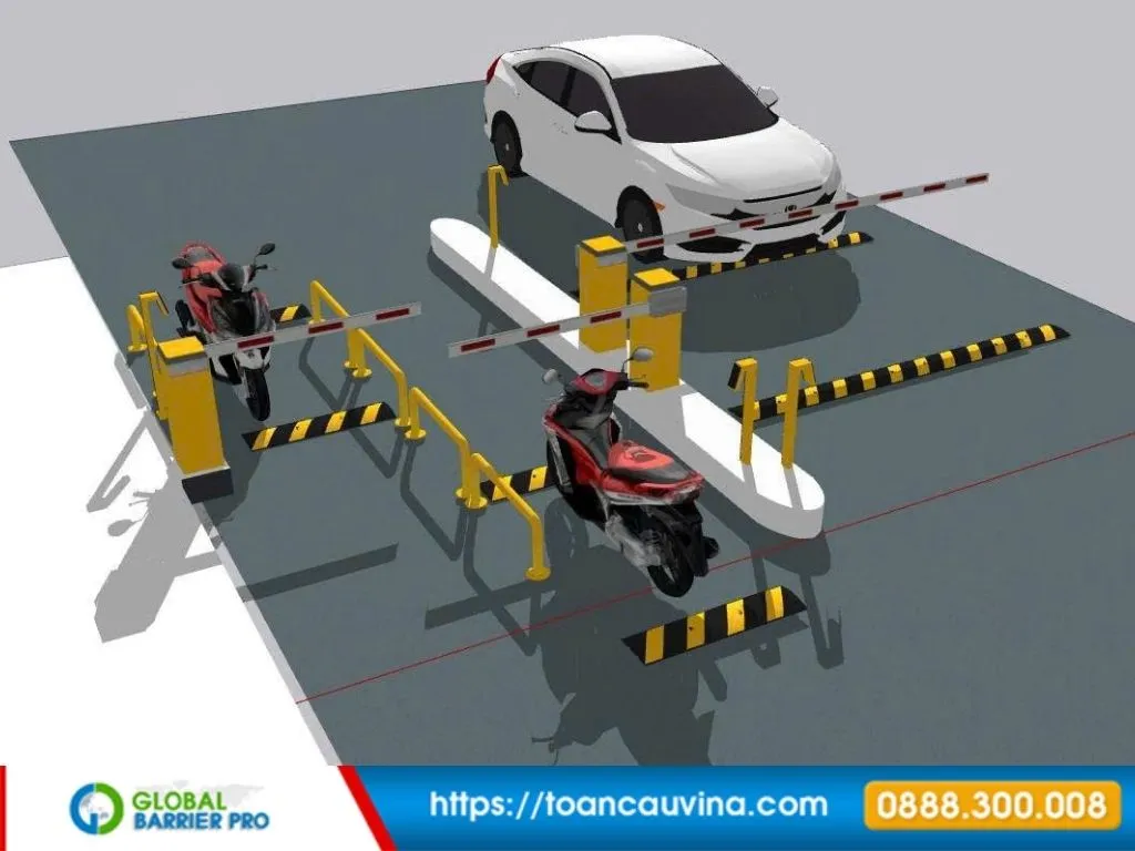 Lắp đặt barie tại Nghệ An: Giải pháp kiểm soát xe ra vào phù hợp từng công trình 10 Lắp đặt barie tại Nghệ An - phối cảnh bố trí làn xe có barie phù hợp khu công nghiệp, cơ quan và cổng doanh nghiệp