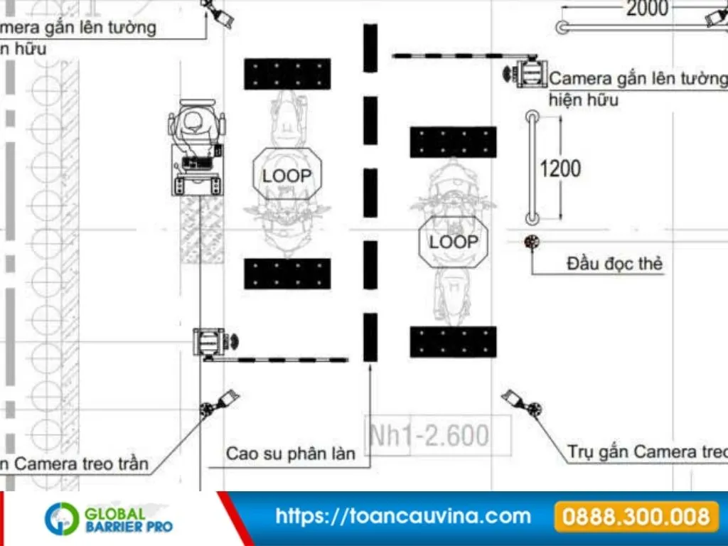 Lắp đặt barie tại Khánh Hòa: Giải pháp kiểm soát xe ra vào phù hợp từng công trình 10 Lắp đặt barie tại Khánh Hòa - sơ đồ bố trí làn barie kỹ thuật phù hợp resort, khách sạn, bãi xe du lịch và công trình dịch vụ