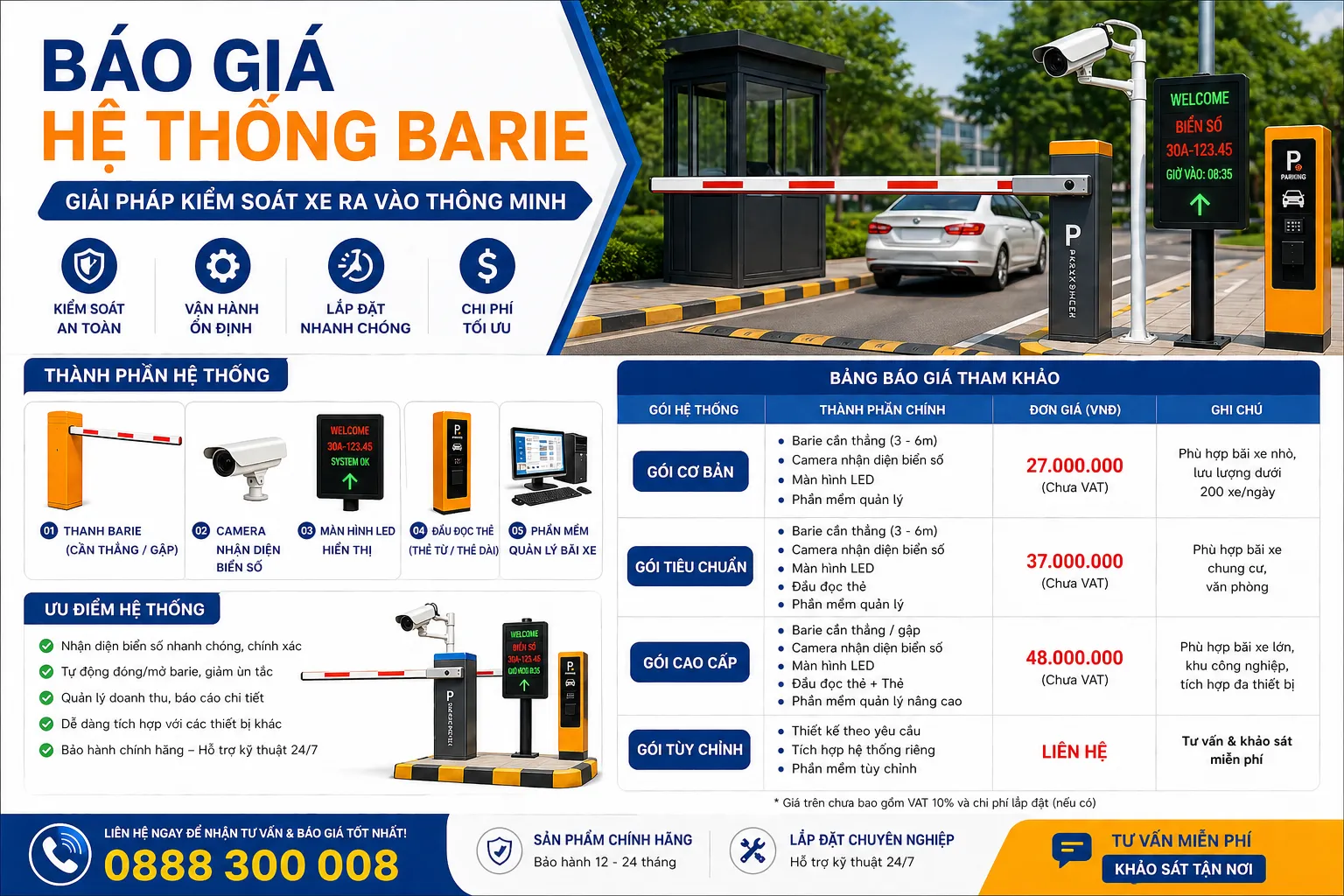Báo giá barie bãi xe trọn gói (thiết bị + phần mềm) 9 Báo giá barie bãi xe trọn gói