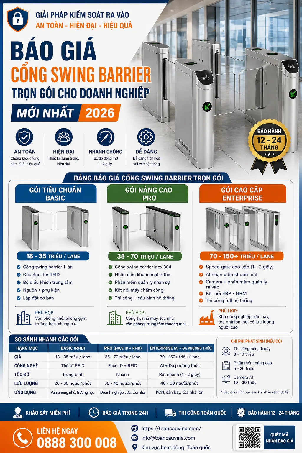 Báo giá cổng swing barrier 