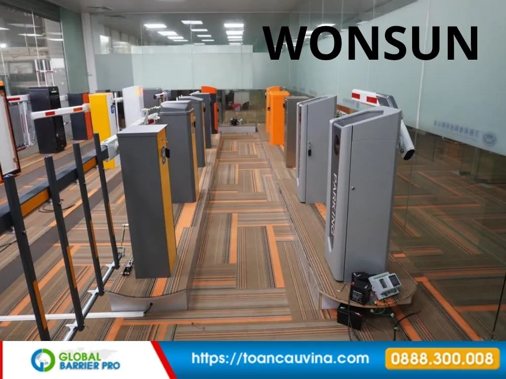 Báo giá barie tự động 2026 mới nhất (full các hãng) 12 Barie wonsun và phụ kiện mô phỏng vận hành minh họa cho bài viết báo giá barie tự động 2026