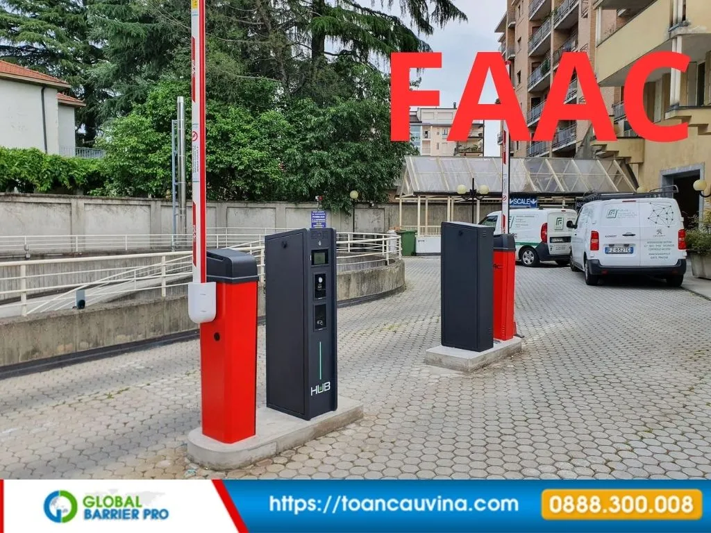 Báo giá barie bãi xe trọn gói (thiết bị + phần mềm) 10 Barie faac kèm trụ soát vé cho bãi đỗ xe minh họa cho bài viết barie bãi xe trọn gói