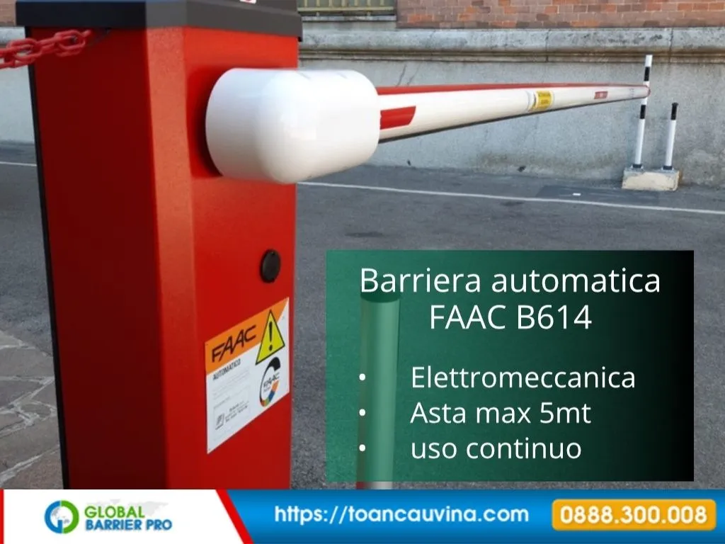 Báo giá barie FAAC Italia cao cấp 12 Barie faac b614 tự động cho lối xe ô tô minh họa cho bài viết barie FAAC Italia cao cấp