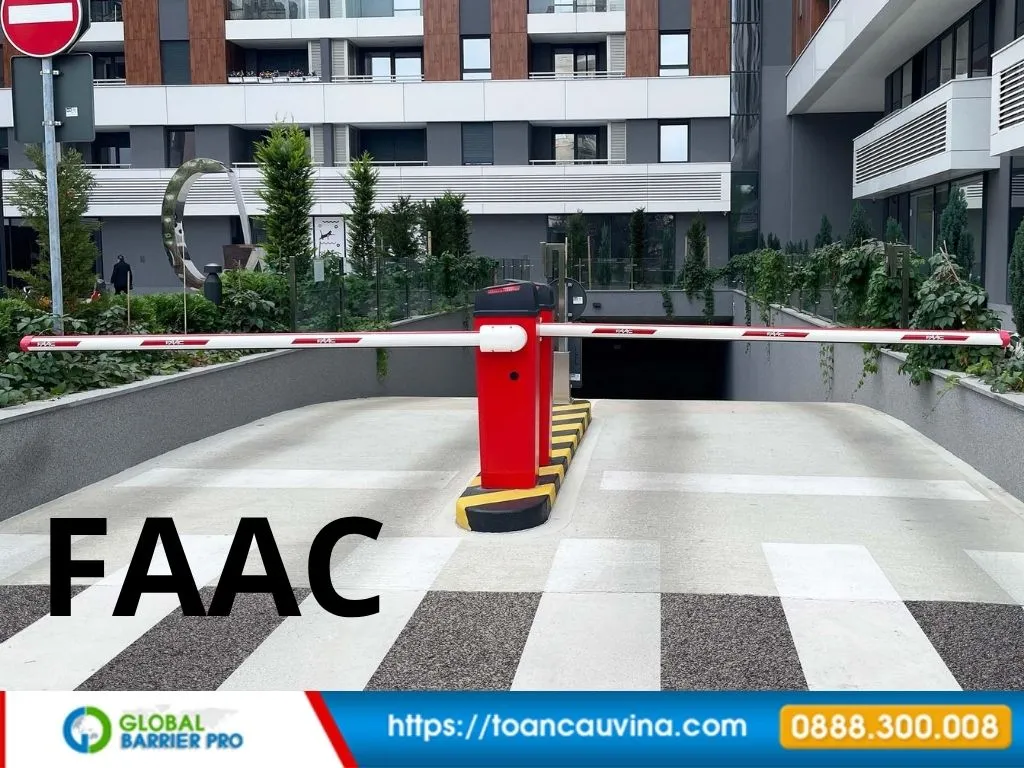 Báo giá barie FAAC Italia cao cấp 10 Barie faac màu đỏ cho lối vào hầm chung cư minh họa cho bài viết barie FAAC Italia cao cấp