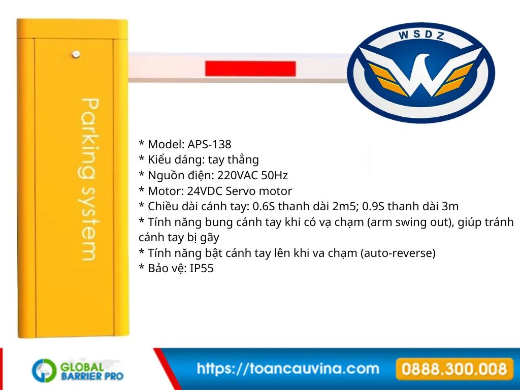 Barrier Tốc Độ Cao Wonsun APS-138 cho làn xe lưu lượng lớn 3 Barrier Tốc Độ Cao APS-138 hình sản phẩm dùng cho bài viết SEO