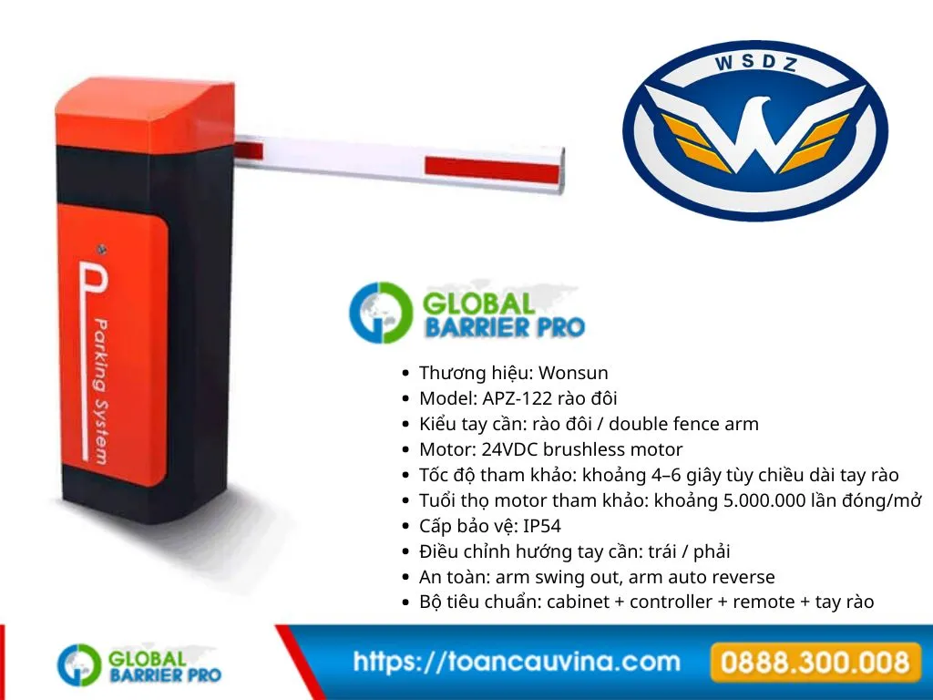 Barrier Wonsun Rào Đôi APZ-122 cho cổng cần kiểm soát chặt 3 Barrier Wonsun Rào Đôi APZ-122 hình sản phẩm dùng cho bài viết SEO