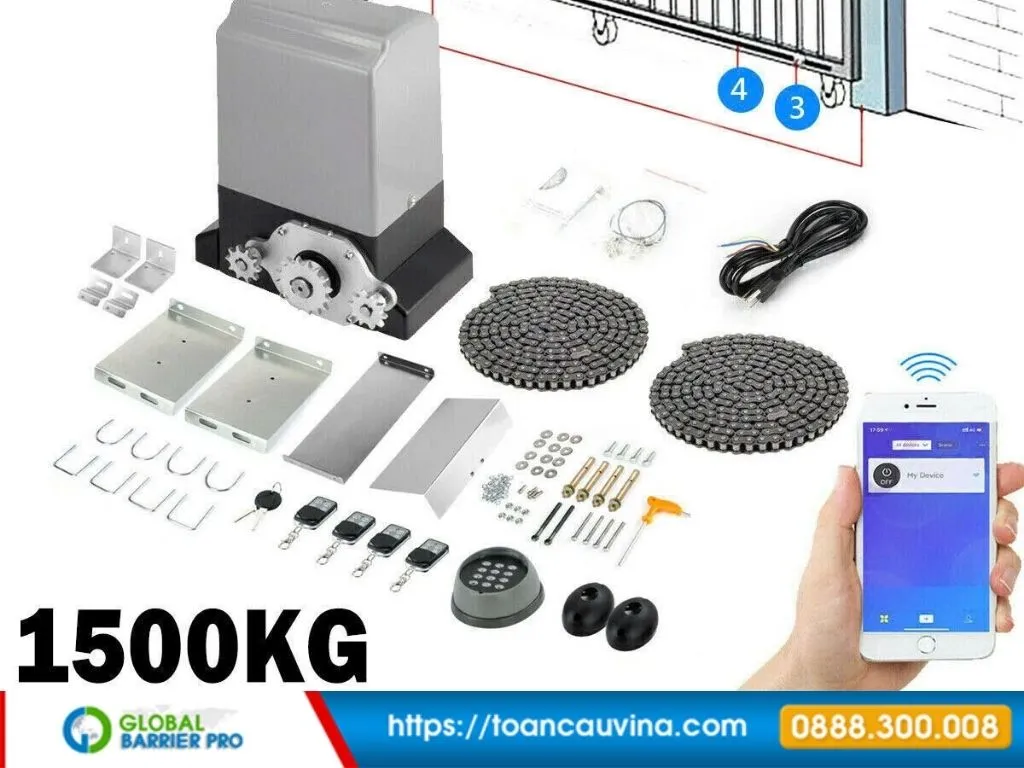 Thi công motor cổng tại HCM: Cần lưu ý gì để chạy êm và bền? 14 Thi công motor cổng tại HCM: Cần lưu ý gì để chạy êm và bền? - motor đặt trên bệ đỡ chắc chắn