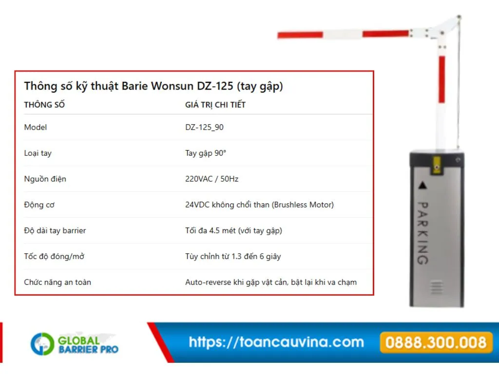 Barrier tay gập Wonsun DZ-125_180 cho lối xuống hầm trần thấp 6 Hình ảnh tham khảo dòng tay gập Wonsun dùng cho barrier DZ-125_180