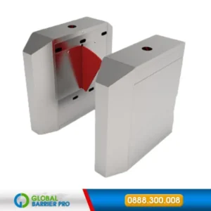 Hình ảnh Cổng Flap Barrier làn đôi ZKTeco FBL4200 Pro đúng model, có logo Global Vina và số 0888300008