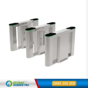 Hình ảnh Cổng an ninh phân làn Flap Barrier ZKTeco FBL6200 Pro đúng model, có logo Global Vina và số 0888300008