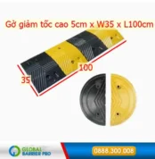 Gờ giảm tốc cao su 1000x100x20mm vàng đen
