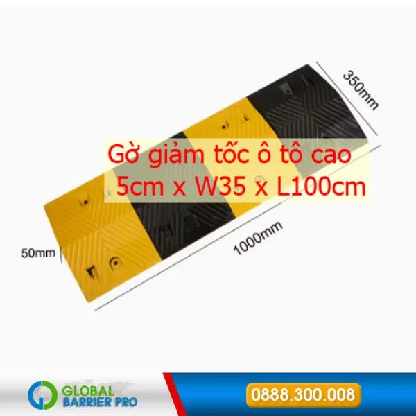 Gờ giảm tốc cao 3cm x W30 x L100cm 5 Gờ giảm tốc cao 3cm x W30 x L100cm - hình minh họa 4