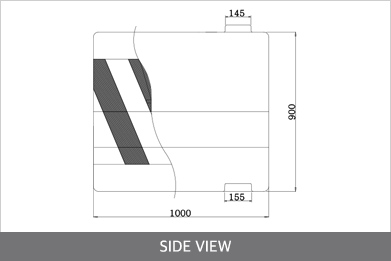 Thùng chống va đập PCS3 Hàn Quốc 2 Bản vẽ side view thùng chống va PCS3 cao 900mm