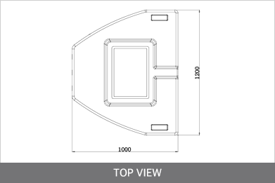 Thùng chống va đập PCS3 Hàn Quốc 1 Bản vẽ top view thùng chống va PCS3 kích thước 1000 x 1200mm