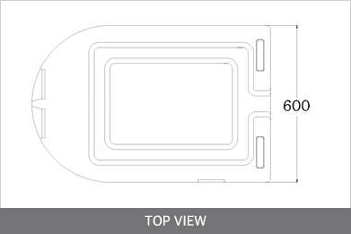 Thùng chống va đập giao thông PCS1 Hàn Quốc 1 Bản vẽ top view thùng giảm chấn loại nhỏ kích thước 600mm