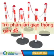 Dải phân cách gờ cao su trụ nhựa cao 75cm
