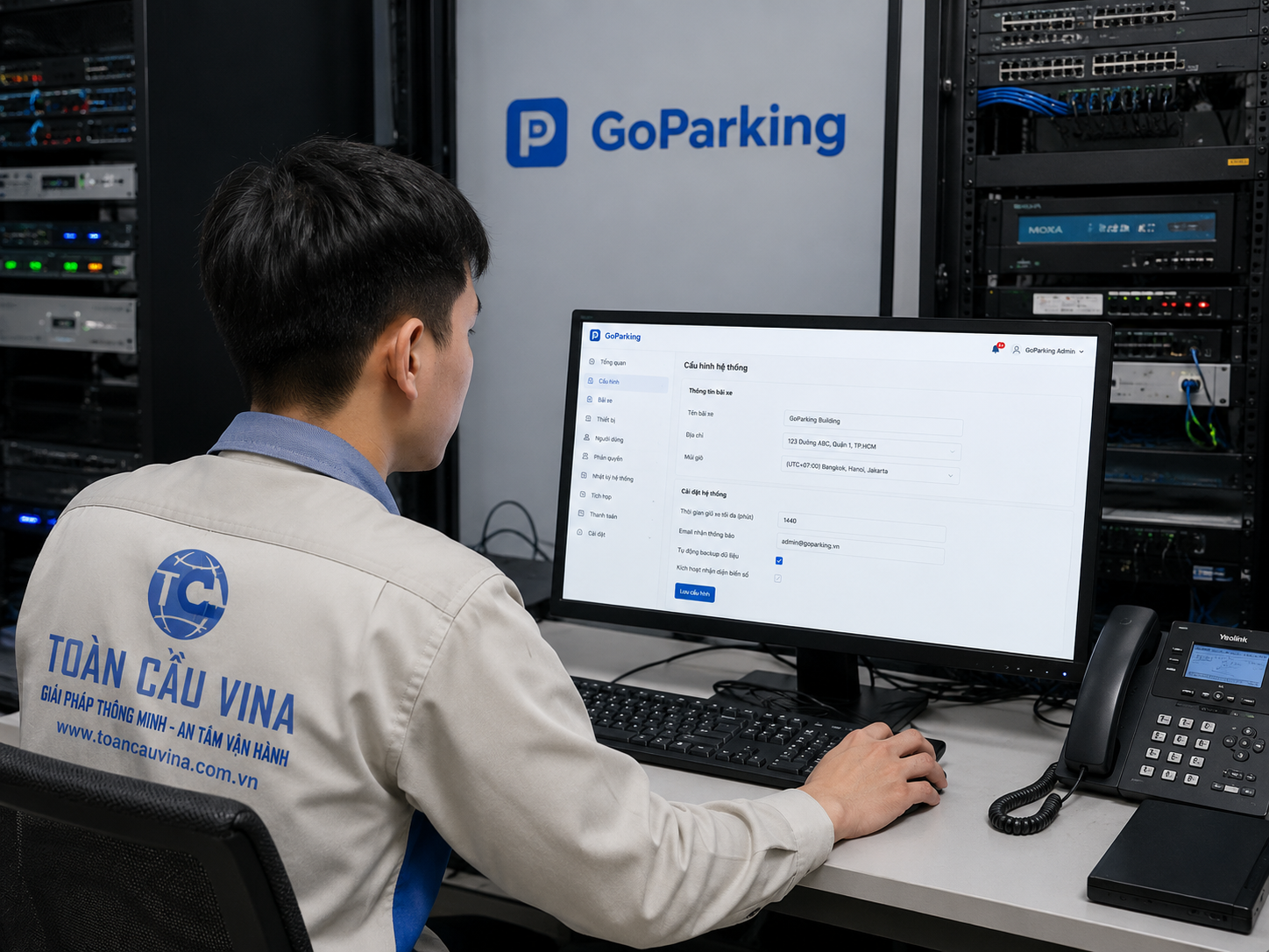 Hướng dẫn cấu hình phần cứng tối ưu cho phần mềm quản lý bãi gửi xe 8 Kỹ thuật viên cấu hình phần mềm tại máy tính trung tâm của hệ thống bãi xe