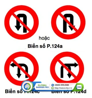 Biển báo cấm quay đầu xe P.124 Biển báo cấm quay đầu xe P.124