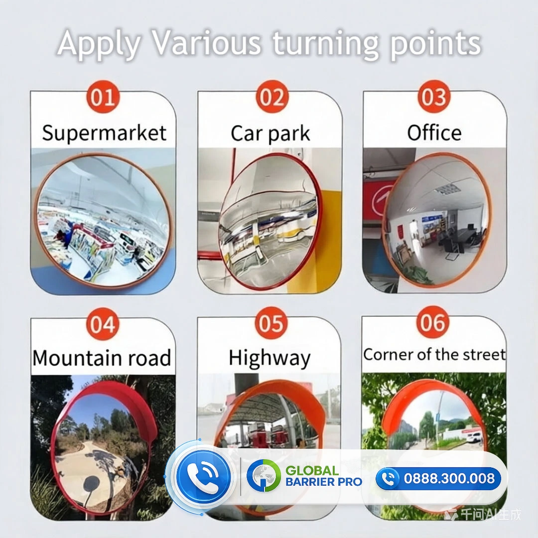 Gương cầu lồi nhựa Phi 80cm ngoài trời chịu lực tốt 2 Gương cầu lồi nhựa Phi 80cm ngoài trời chịu lực tốt - hình minh họa 2