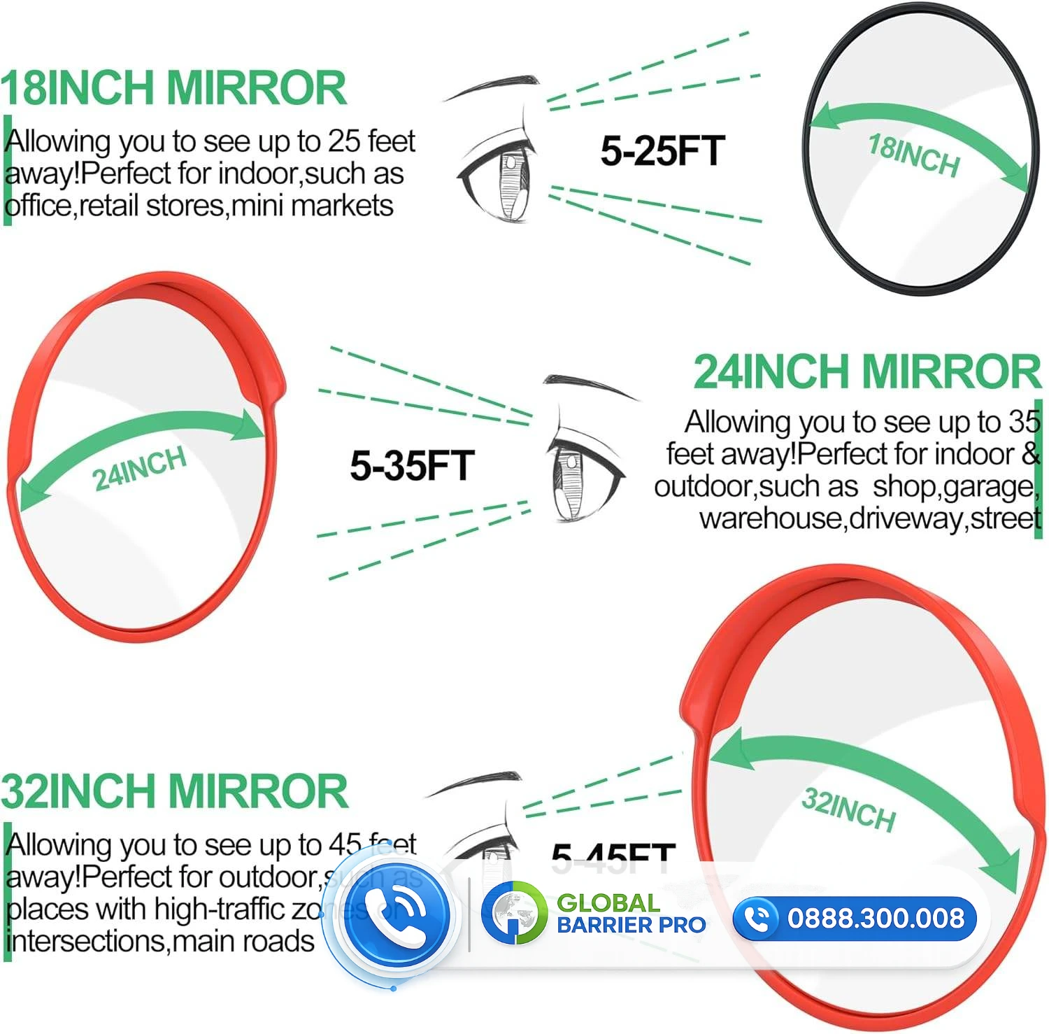Gương cầu lồi nhựa Phi 100cm kèm phụ kiện pass treo tường/cột 1 Gương cầu lồi nhựa Phi 100cm kèm phụ kiện pass treo tường/cột - hình minh họa 1