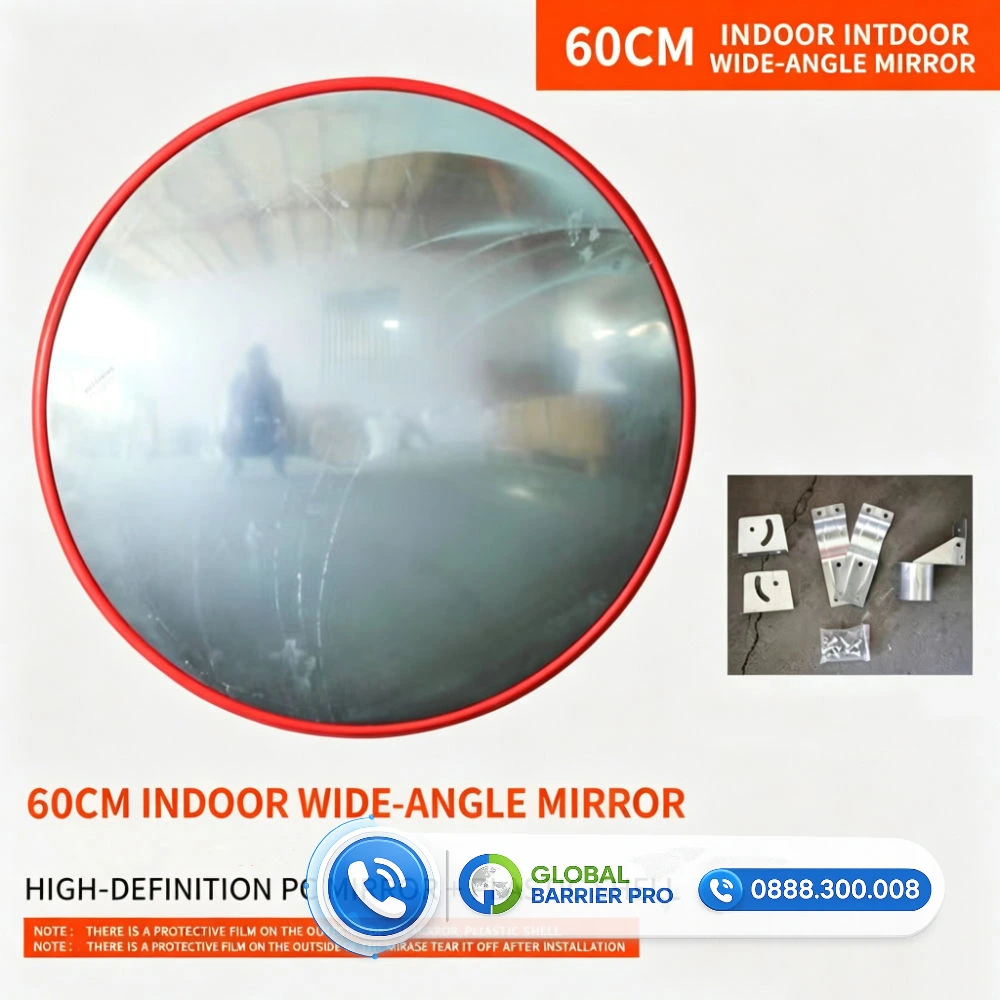 Gương cầu lồi nhựa Phi 100cm kèm phụ kiện pass treo tường/cột 4 Gương cầu lồi nhựa Phi 100cm kèm phụ kiện pass treo tường/cột - hình minh họa 4