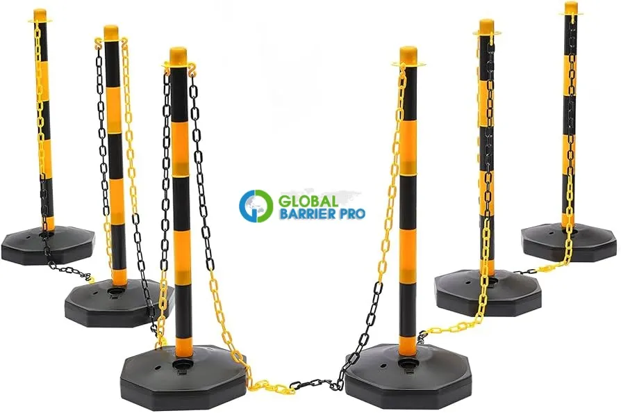 Trụ phân làn bằng nhựa di động cao 85cm vàng đen có móc xích – Phân làn cảnh báo Trụ phân làn bằng nhựa di động cao 85cm vàng đen có móc xích – Phân làn cảnh báo
