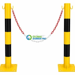 Trụ sắt phân làn móc xích phi H1000 x 76 x 250mm – Trụ sắt phân làn giao thông