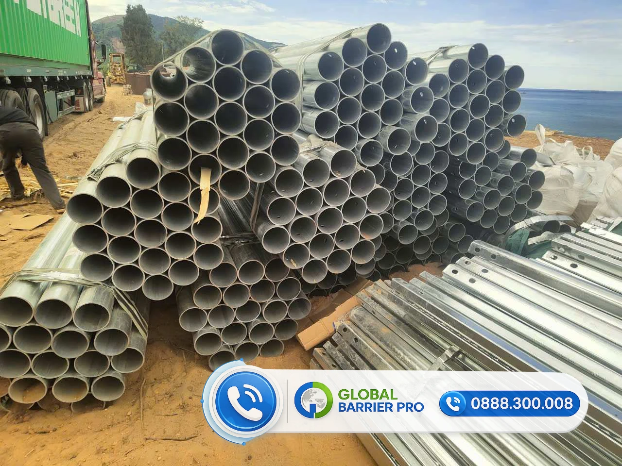 Lan can phòng hộ con quay: Thông số kỹ thuật và cách thức hoạt động - hình thực tế 8 Lan can phòng hộ con quay: Thông số kỹ thuật và cách thức hoạt động - ống tròn mạ kẽm đồng bộ
